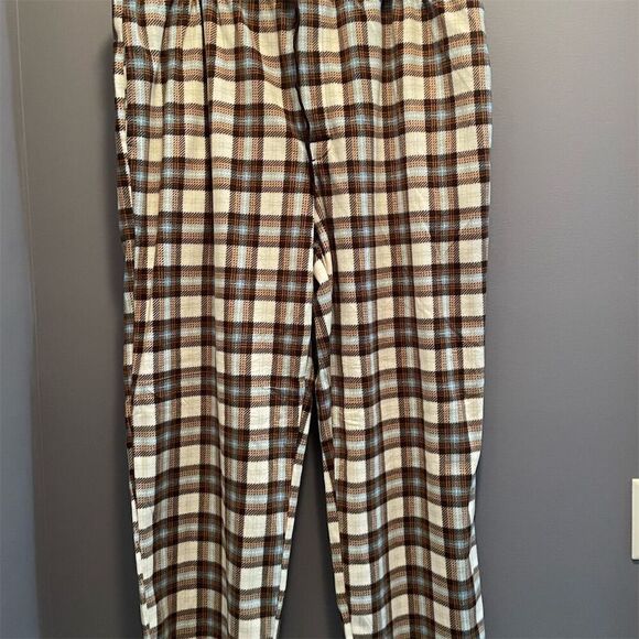 St. John's Bay Men's 2XL Brown Plaid Pajama Pants Lightweight - Picture 1 of 6